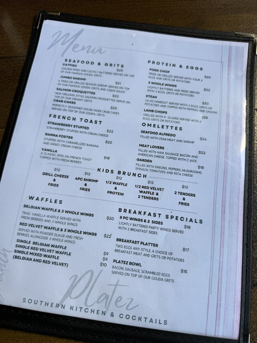 Menu Platez Southern Kitchen & Cocktailz-4