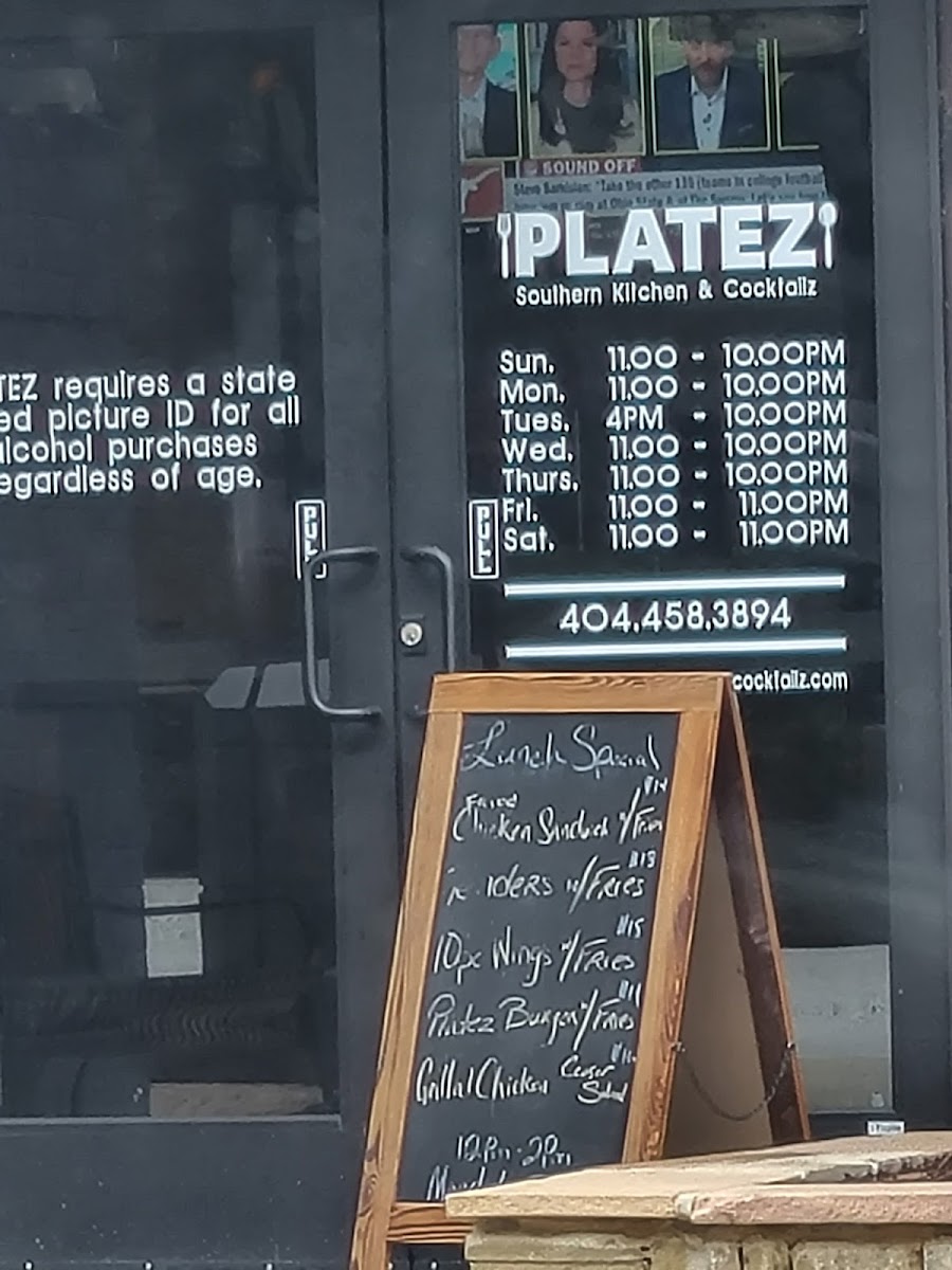 Menu Platez Southern Kitchen & Cocktailz-7