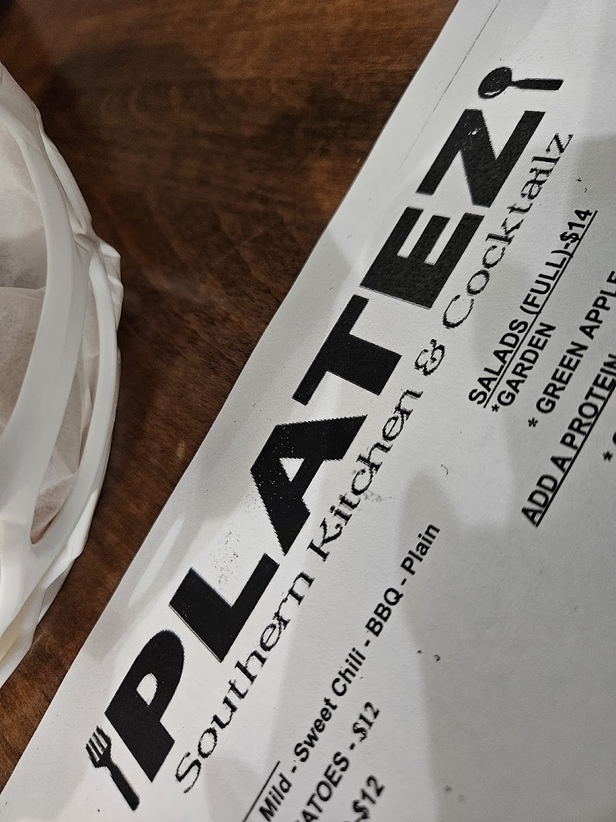 Menu Platez Southern Kitchen & Cocktailz-9